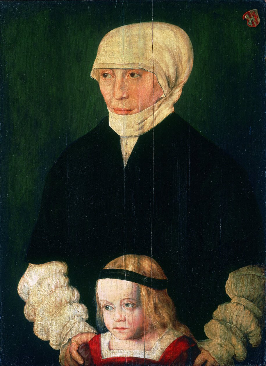 Portræt af Margaret Urmiller, født Schwab, og hendes datter af Barthel Beham