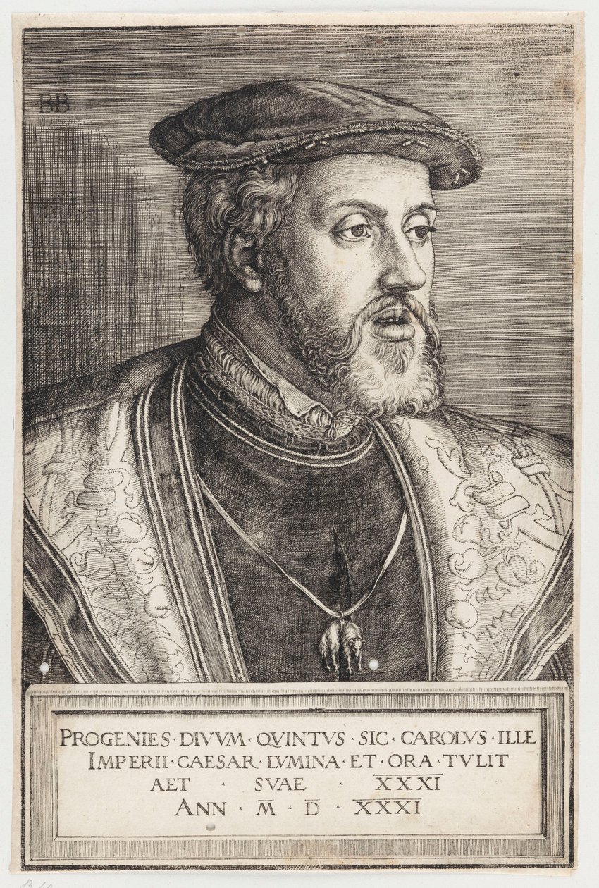 Portræt af kejser Karl V af Barthel Beham