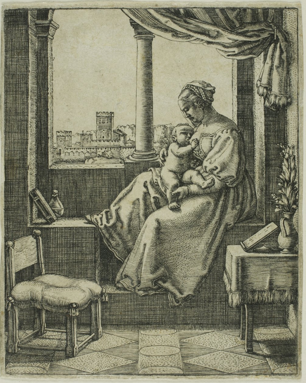Jomfru og barn ved vinduet af Barthel Beham