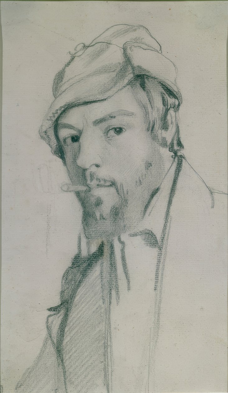 Selvportræt af Barthélemy Menn med cigar af Barthélemy Menn