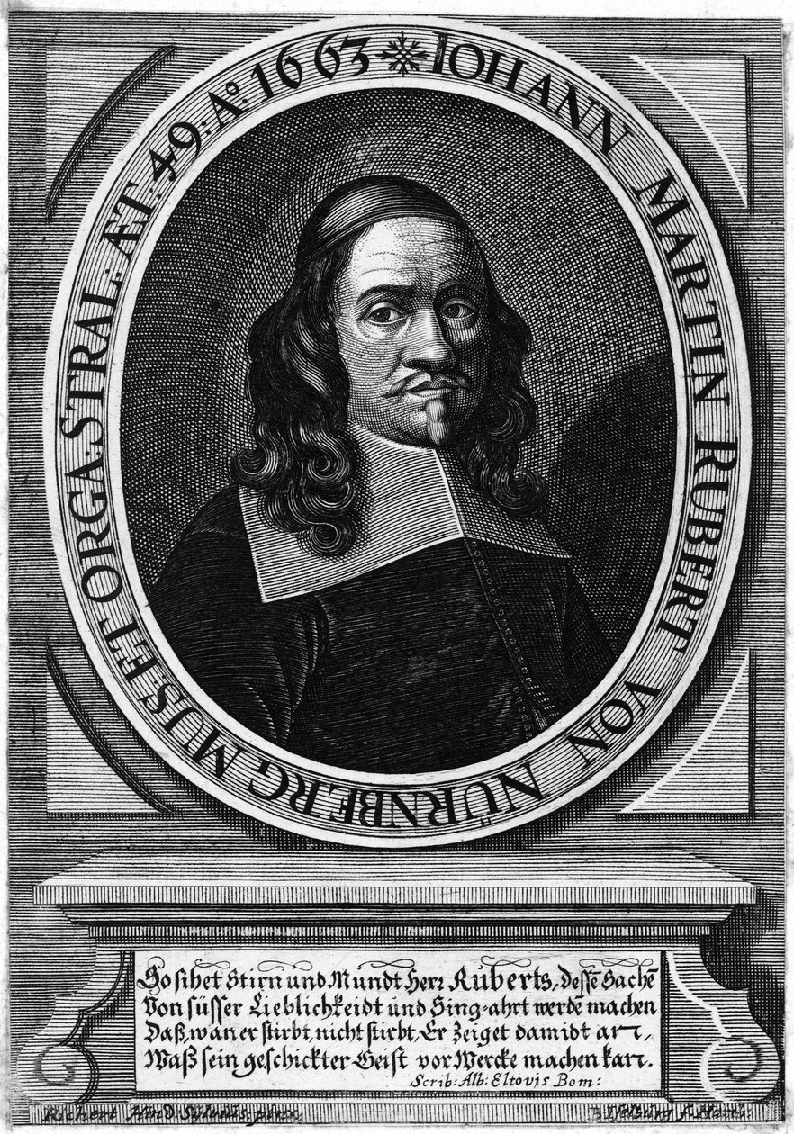 organist og komponist Johann Martin Rubert (ca. 1614-1677) af Bartholomé Iselburg