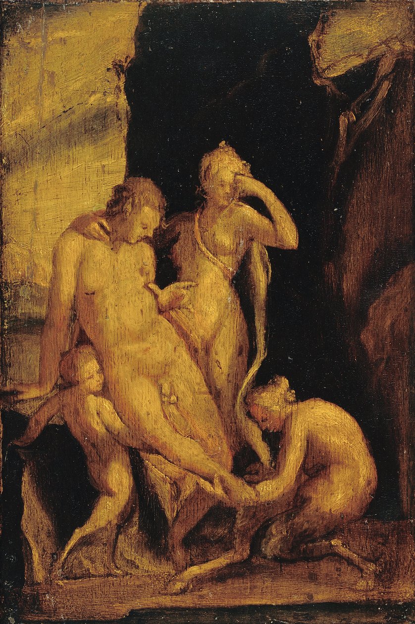 Faun med såret fod af Bartholomaeus Spranger