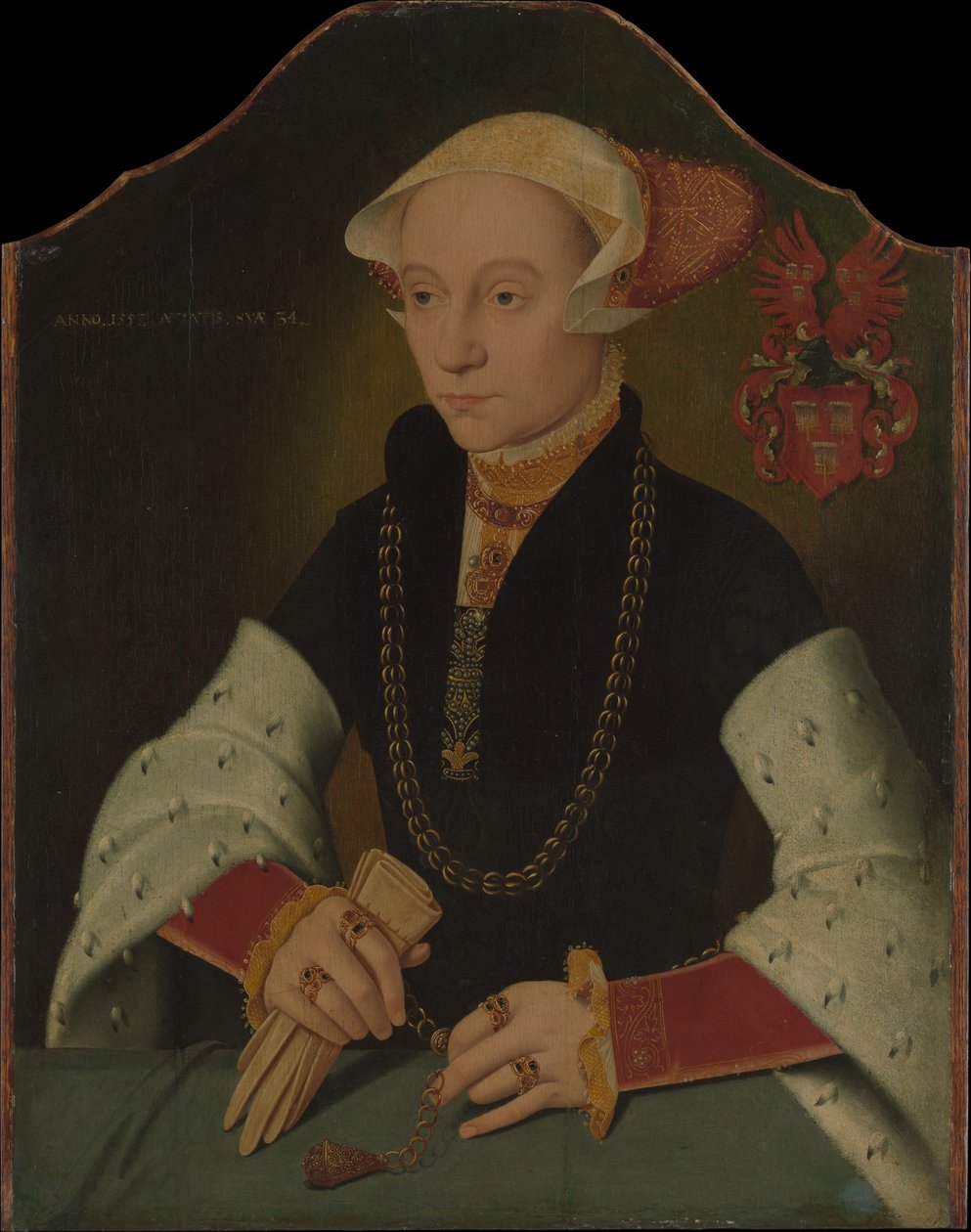 Portræt af en kvinde af Slosgin-familien i Köln, 1557. af Bartholomaeus Bruyn the Younger