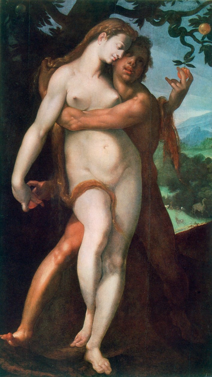 Adam og Eva, c1566-1611. af Bartholomaeus Spranger