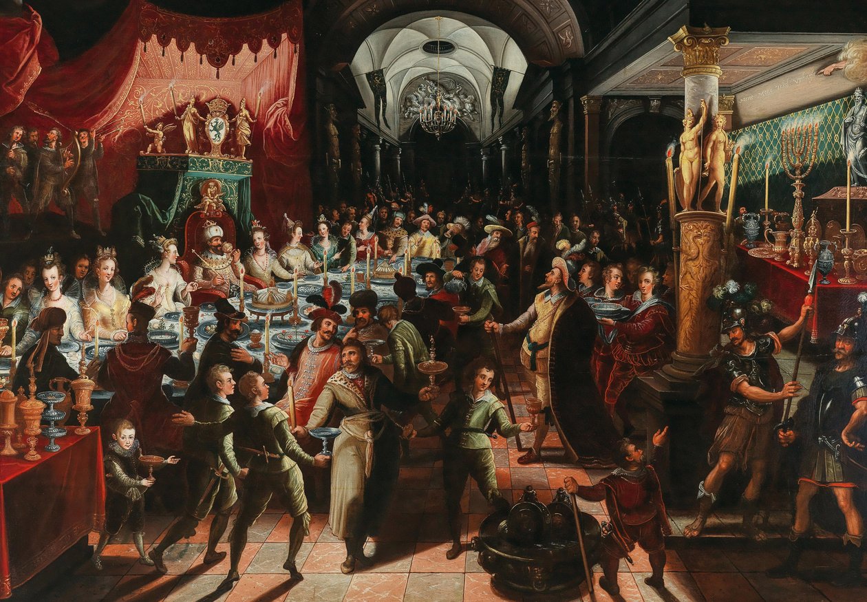 Belshazzars fest. af Bartholomäus Strobel the Younger