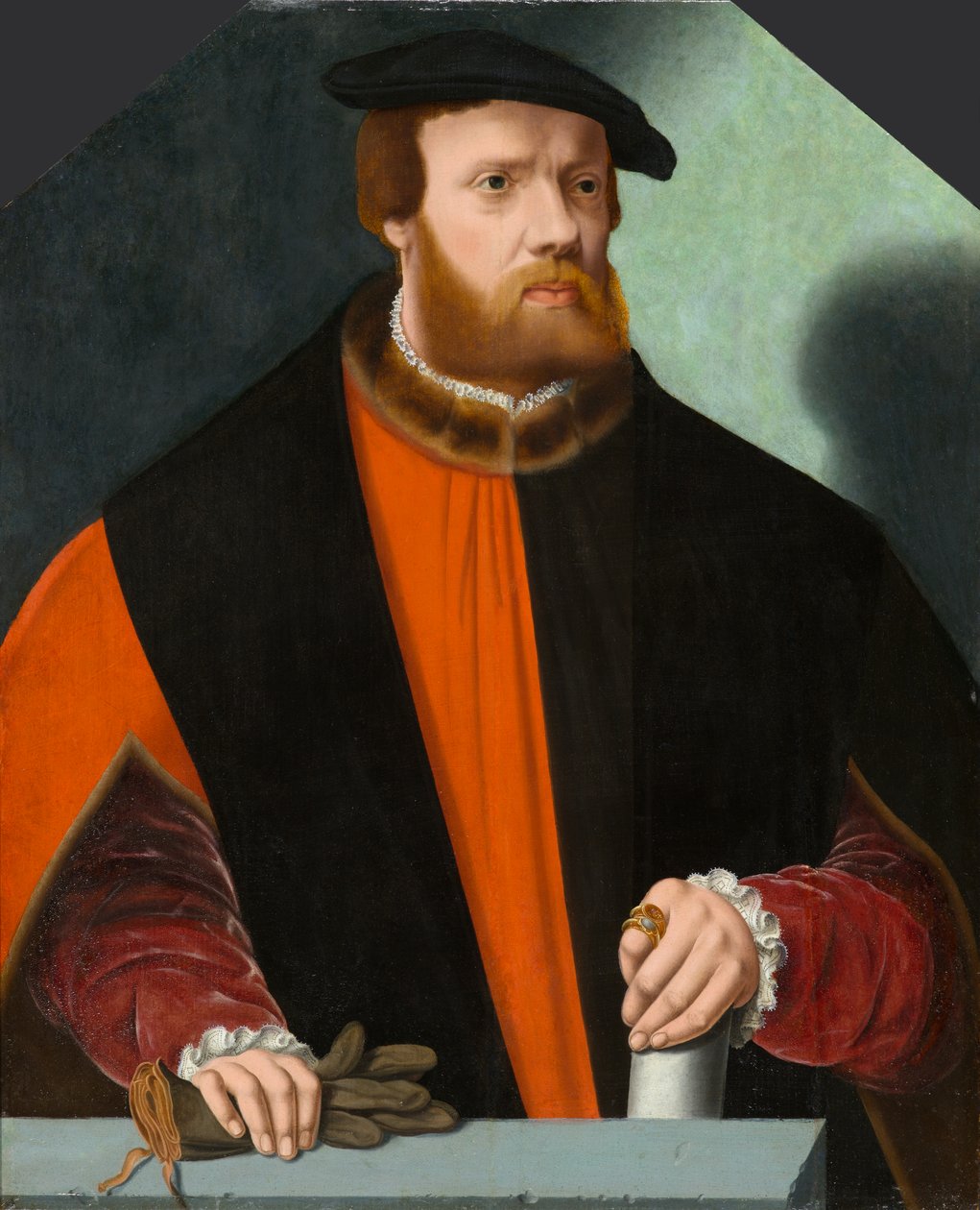 Portræt af Heinrich Crüdener, ca. 1580-1590 (olie på panel) af Bartholomaus the Younger Bruyn
