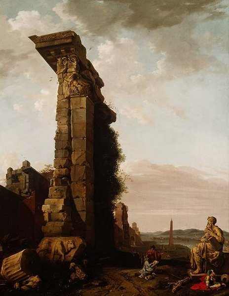 Capriccio udsigt over en middelhavshavn, 1600-tallet af Bartholomeus Breenbergh