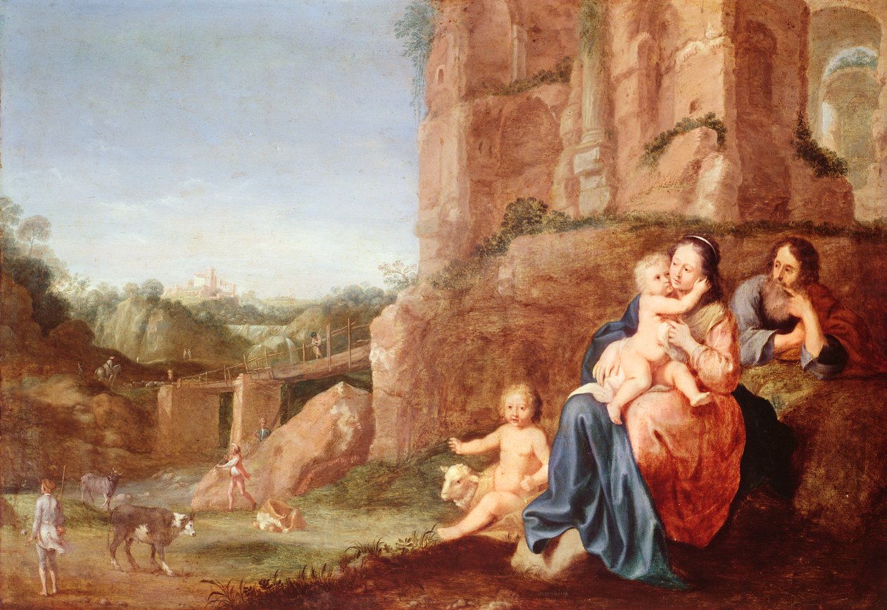 Flugten til Egypten, 1600-tallet af Bartholomeus Breenbergh