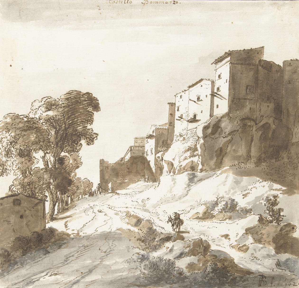 Bomarzo Castle, 1625 (pen) af Bartholomeus Breenbergh