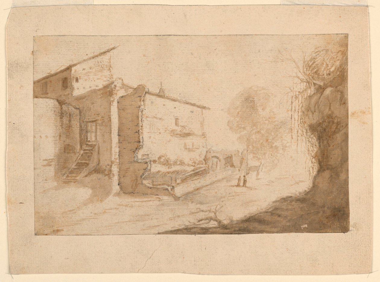 italiensk landsby af Bartholomeus Breenbergh