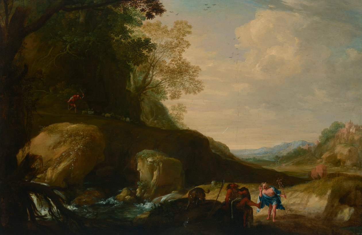 Landskab med Merkur, Argos og Io af Bartholomeus Breenbergh