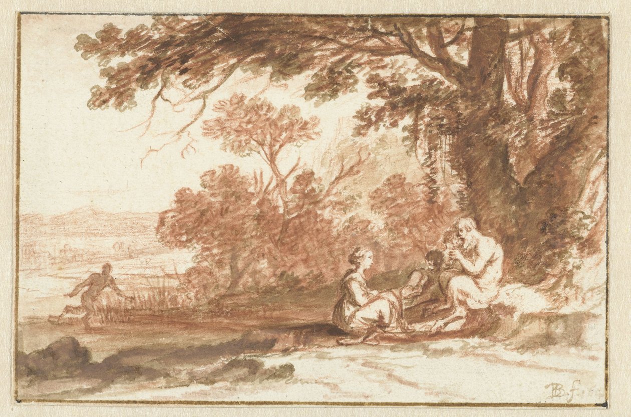Landskab med nymfen Korsika og satyren af Bartholomeus Breenbergh