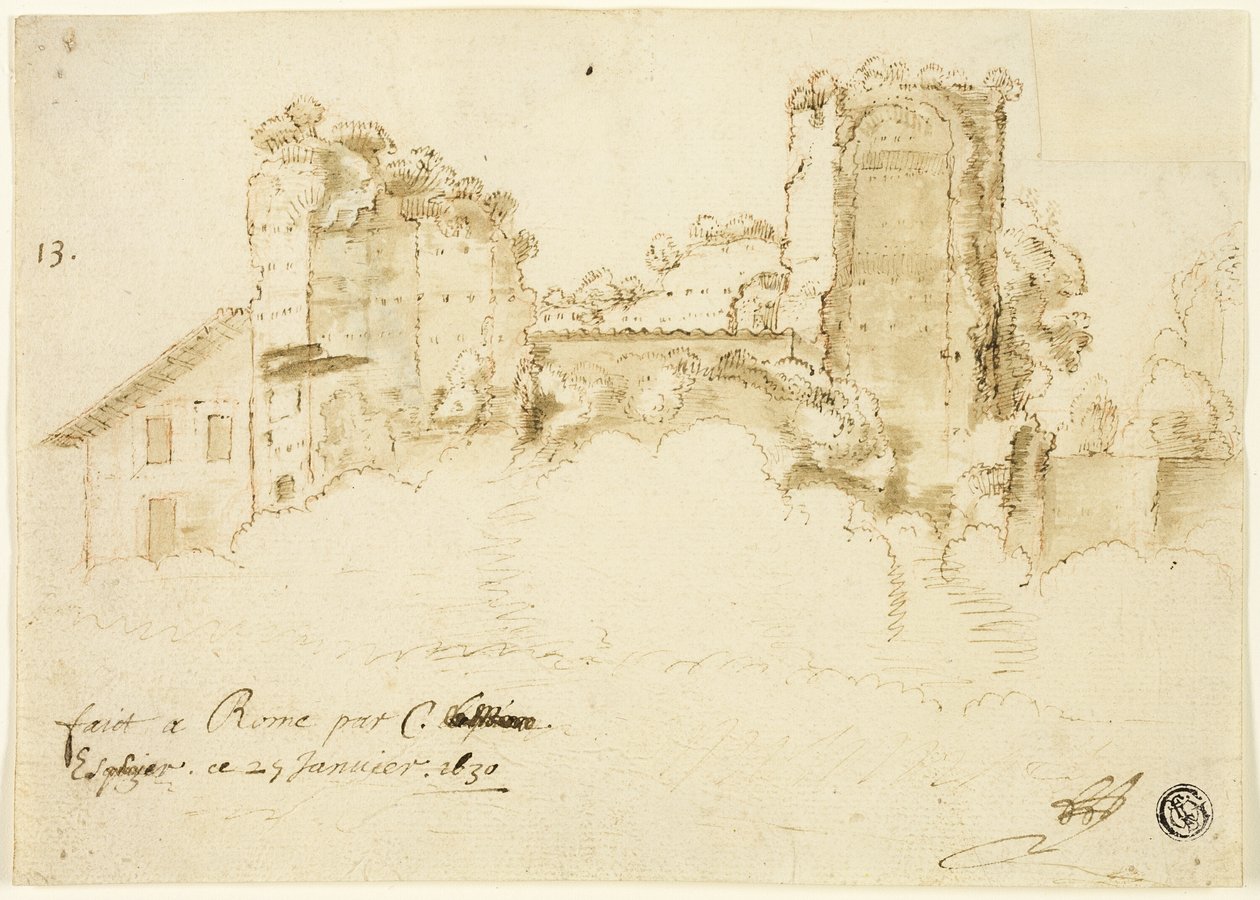 romersk landskab af Bartholomeus Breenbergh