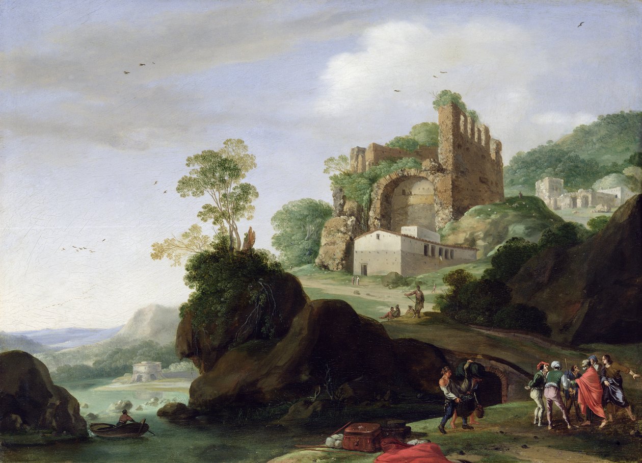 St. Peter og St. John i et landskab med ruiner, ca. 1625 (olie på kobber) af Bartholomeus Breenbergh