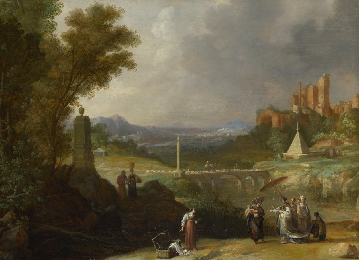 Fundet af det spæde Moses af faraos datter, 1636 af Bartholomeus Breenbergh