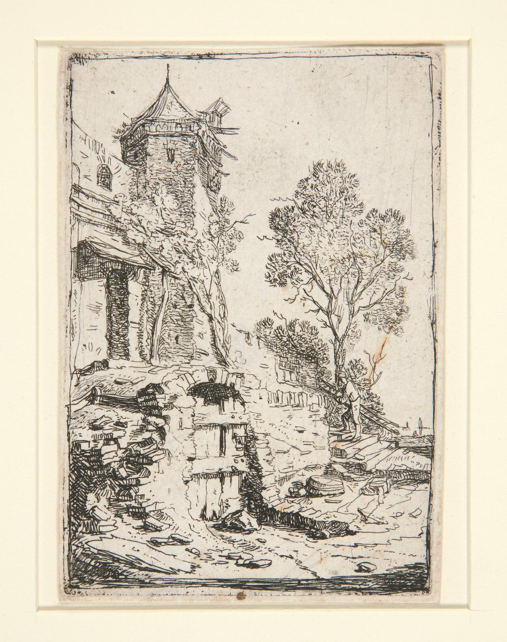 Huset nær det sekskantede tårn af Bartholomeus Breenbergh