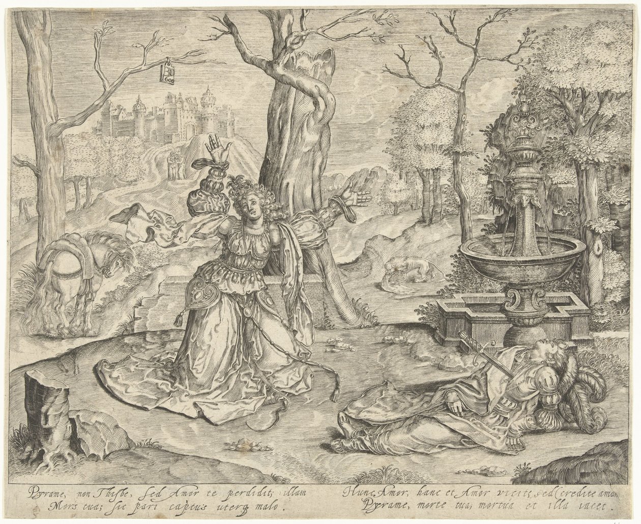 Pyramus og Thisbe af Bartholomeus Willemsz. Dolendo