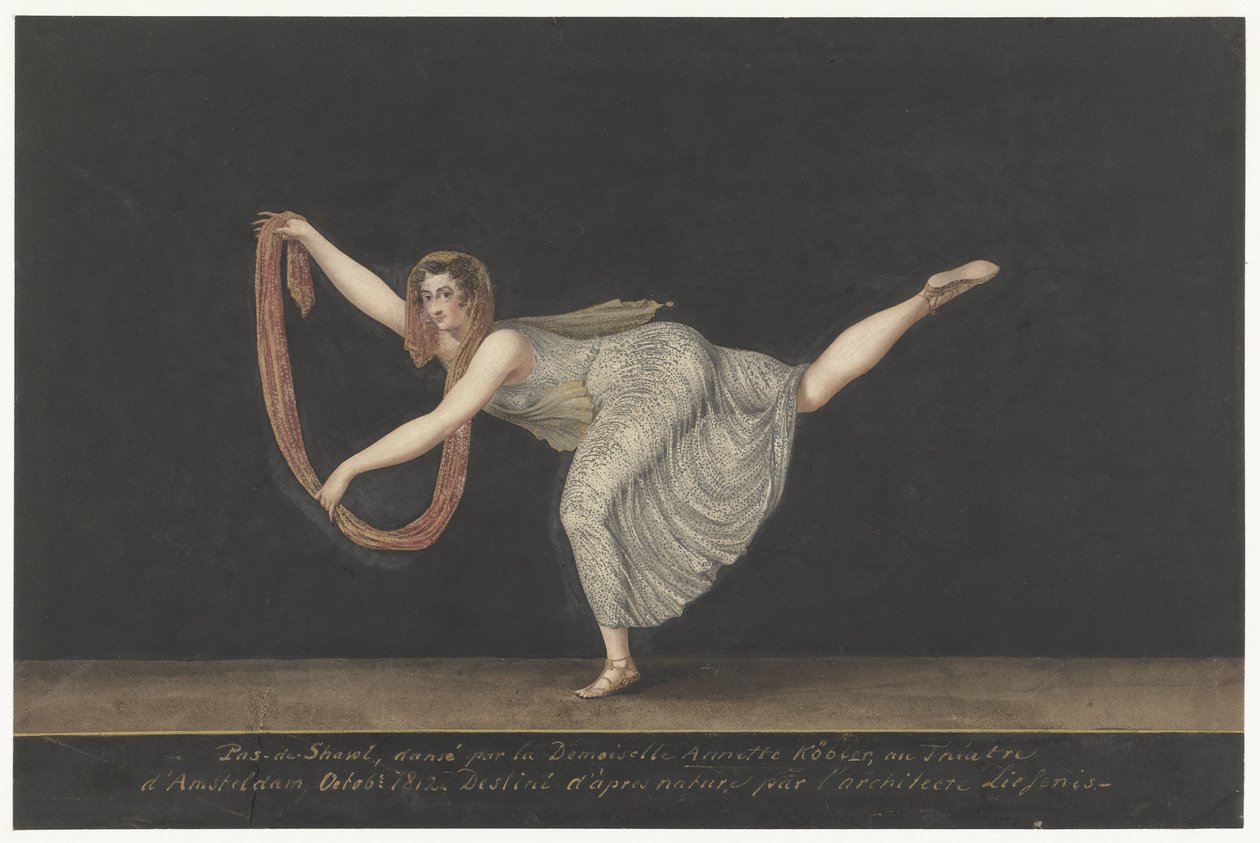 Danser Annette Köbler, pas-the-shawl performeren af Bartholomeus Ziesenis