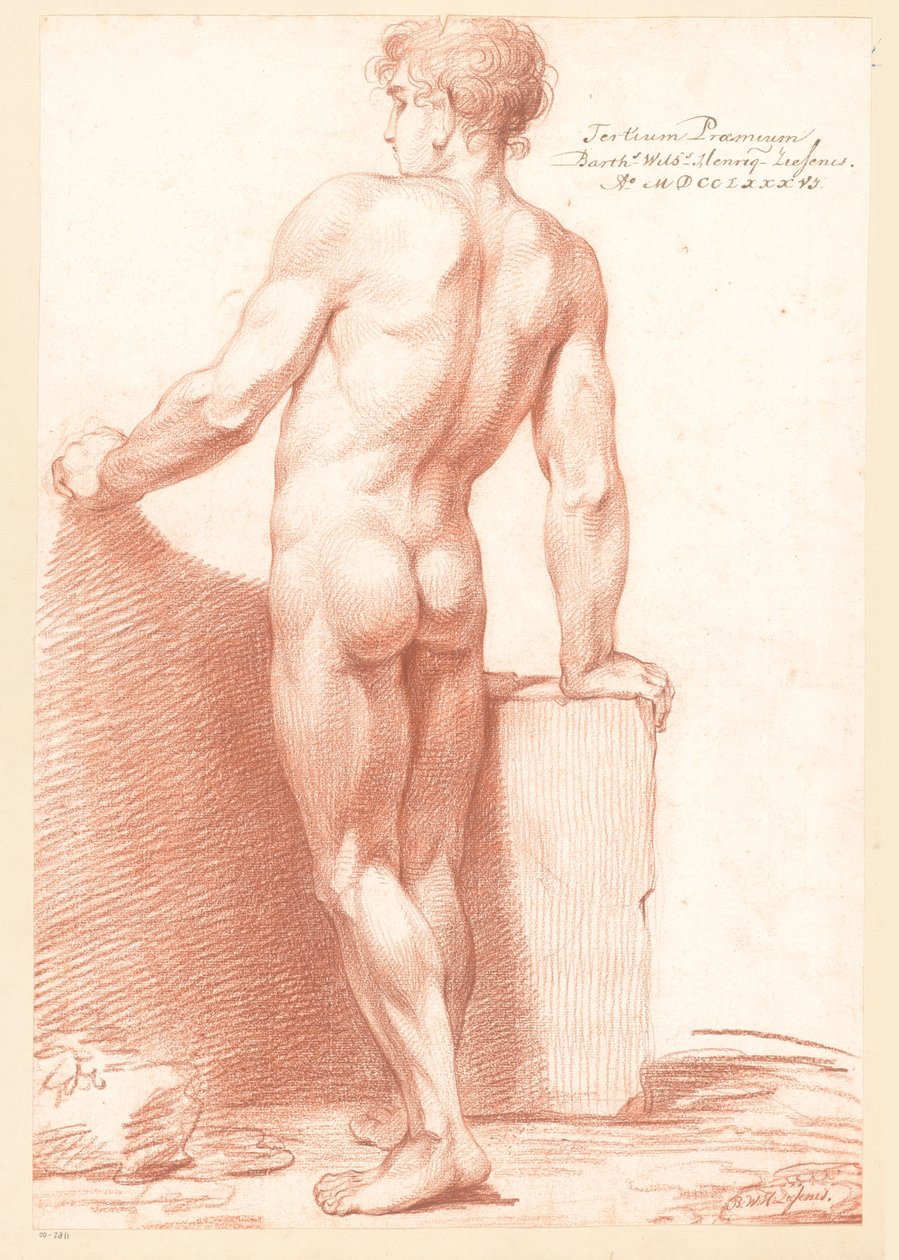 Stående nøgen mand, set bagfra (3. præmie 1786) af Bartholomeus Ziesenis