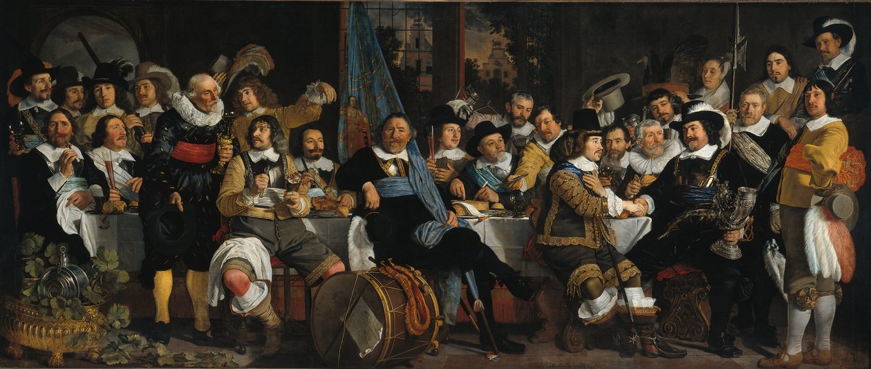 Fejringen af freden i Münster, 18. juni 1648, i hovedkvarteret for crossbowmens civi af Bartholomeus van der Helst