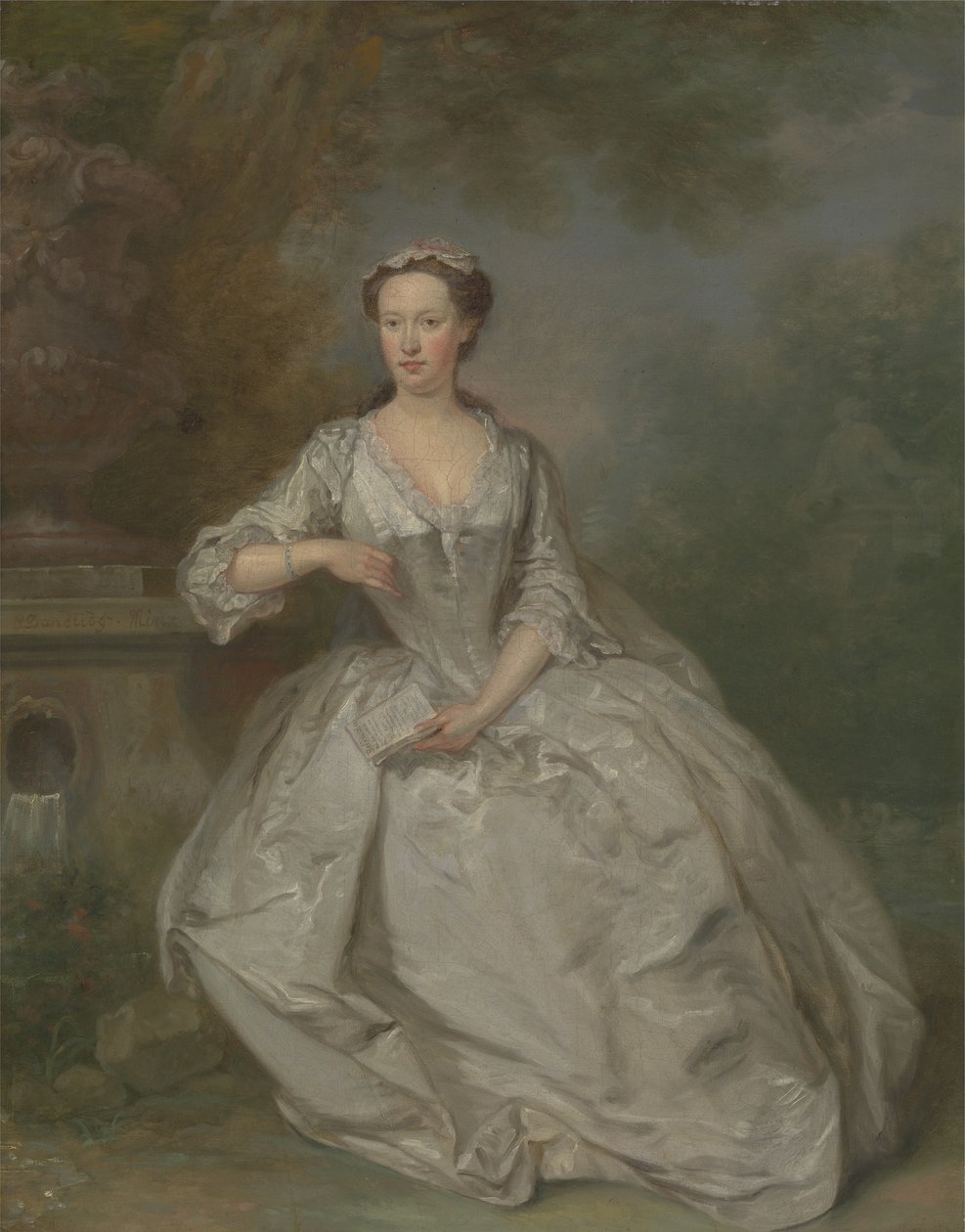 En dame med en bog, ca. 1730-40 (olie på lærred) af Bartholomew Dandridge