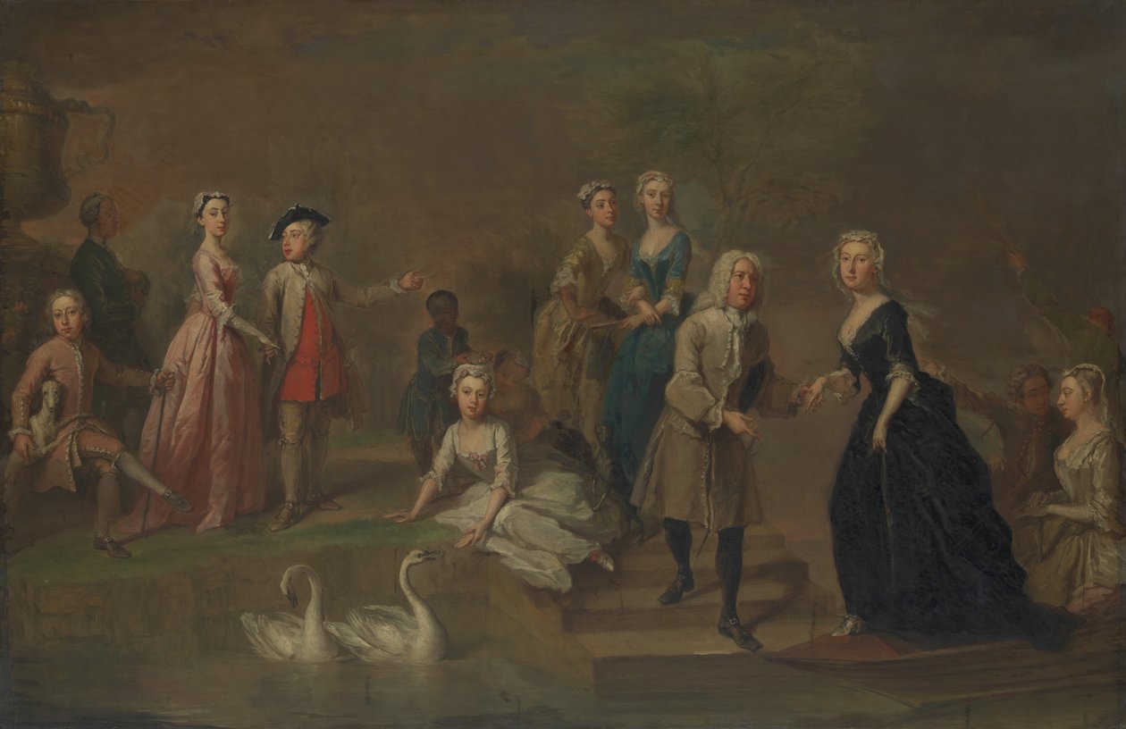Uvedale Tomkyns Price 1685-1764 og medlemmer af hans familie, muligvis begyndelsen af 1730