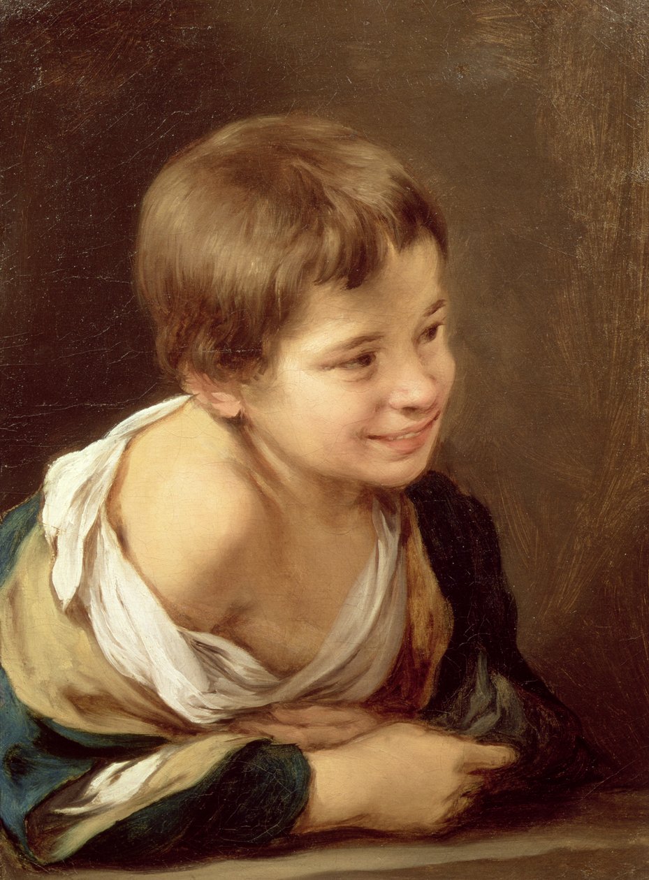En bondedreng, der læner sig op ad en karm, 1670-80 af Bartolomé Esteban Murillo