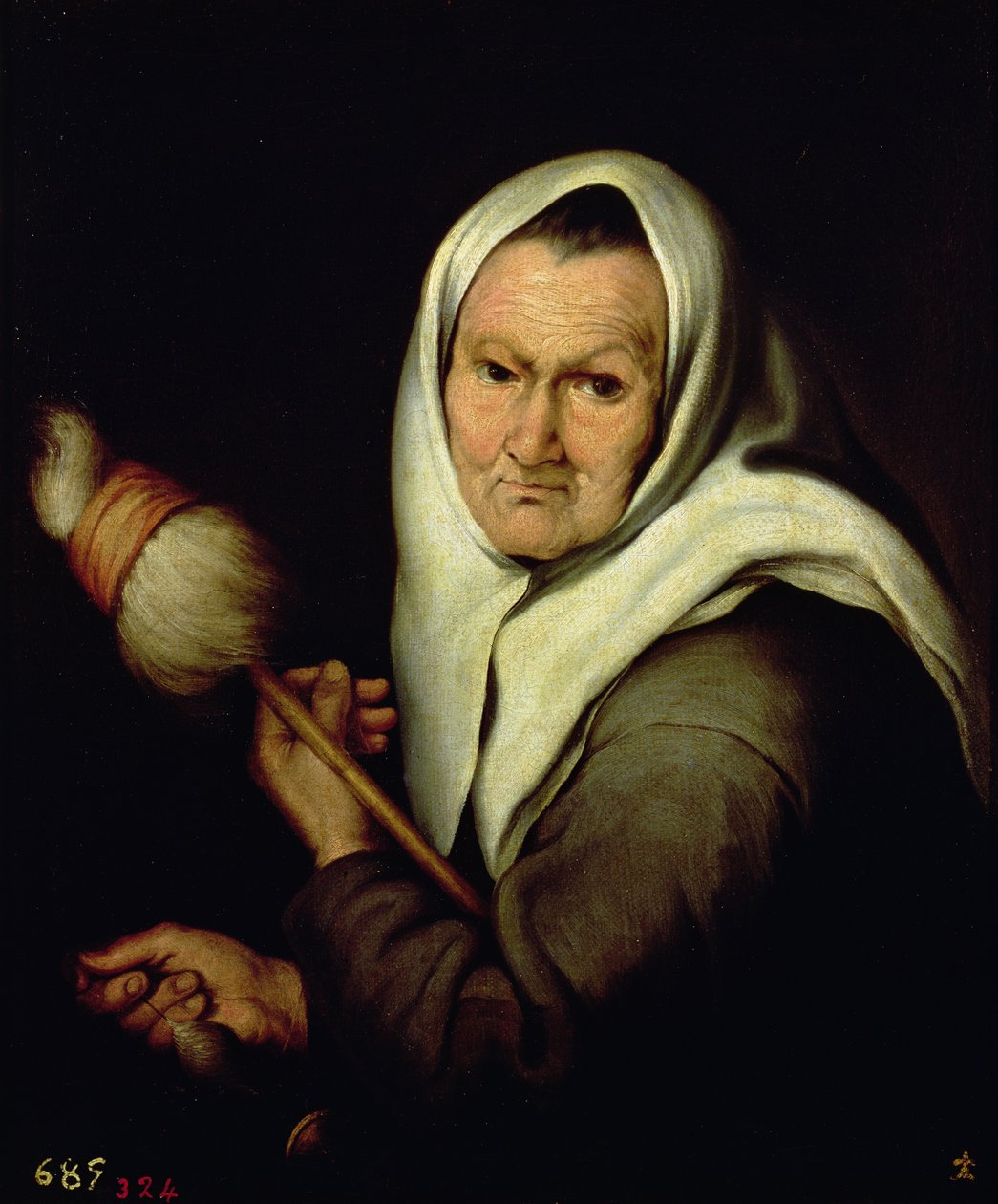 En gammel kvinde spinder af Bartolomé Esteban Murillo