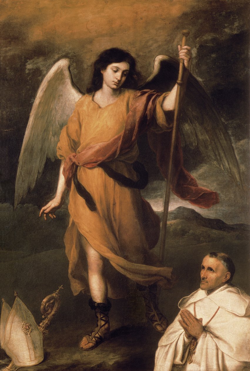 Ærkeenglen Rafael med biskop Domonte af Bartolomé Esteban Murillo