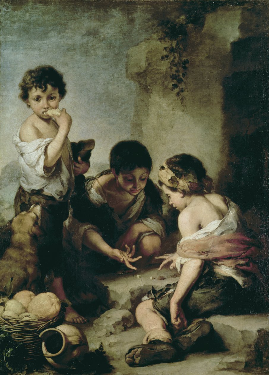 Drenge der spiller terninger, ca.1670-75 af Bartolomé Esteban Murillo