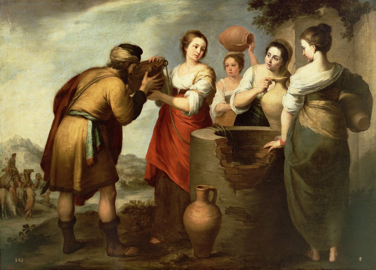 Rebekka og Eliezer ved brønden, ca. 1665 af Bartolomé Esteban Murillo