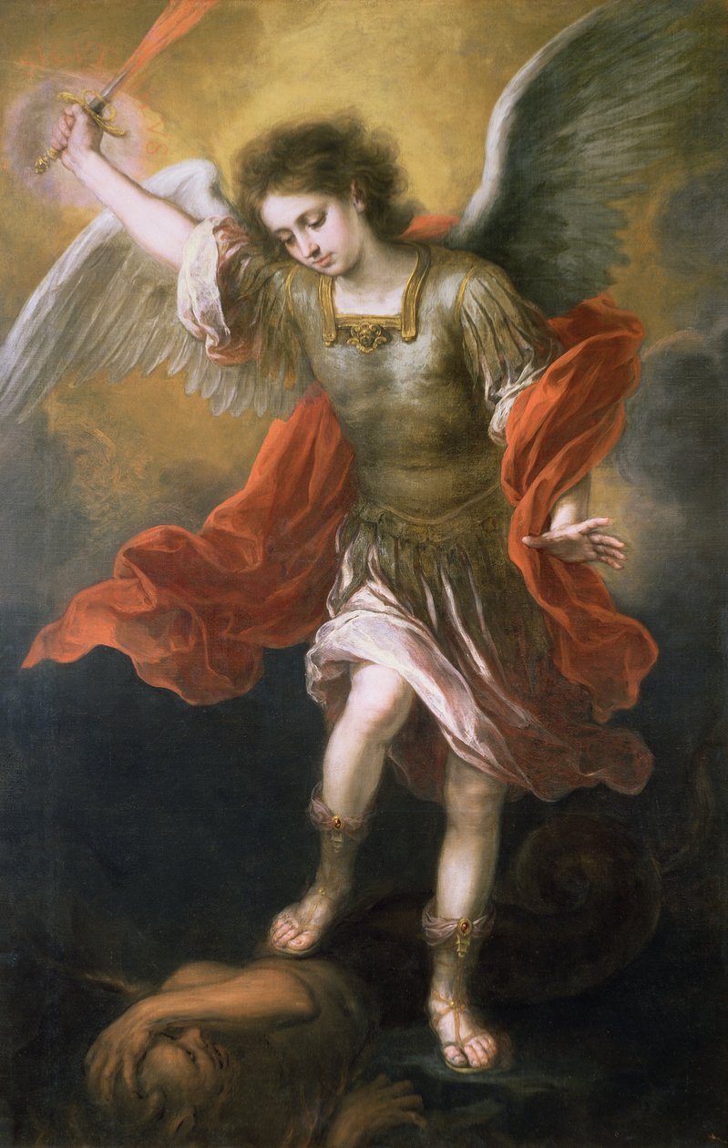 Sankt Michael forviser djævelen til afgrunden, 166568 af Bartolomé Esteban Murillo