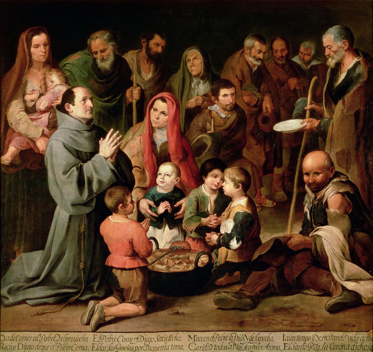 St. Diego af Alcala giver mad til de fattige, 1645-46 af Bartolomé Esteban Murillo