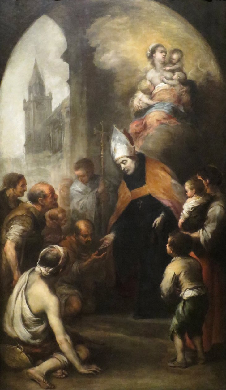 St. Thomas af Villanova giver almisse til de fattige af Bartolomé Esteban Murillo