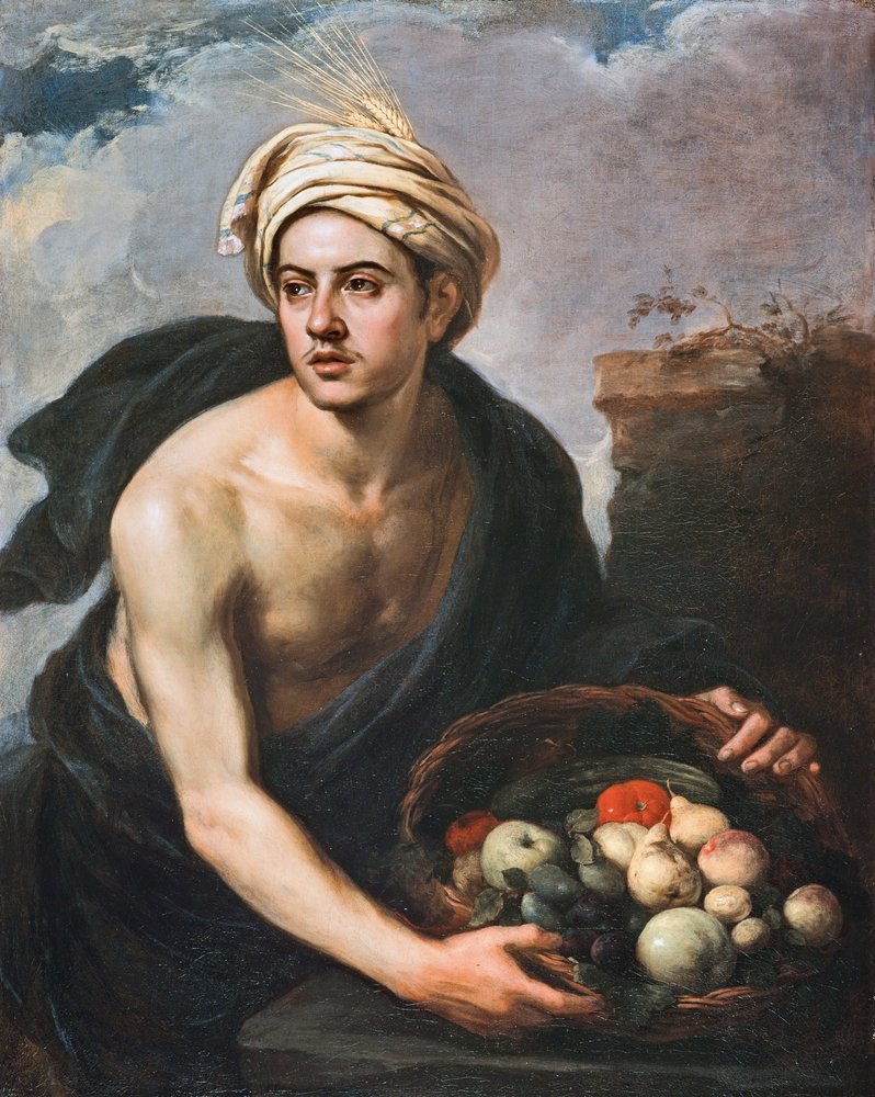 Den unge mand med en kurv med frugt af Bartolomé Esteban Murillo