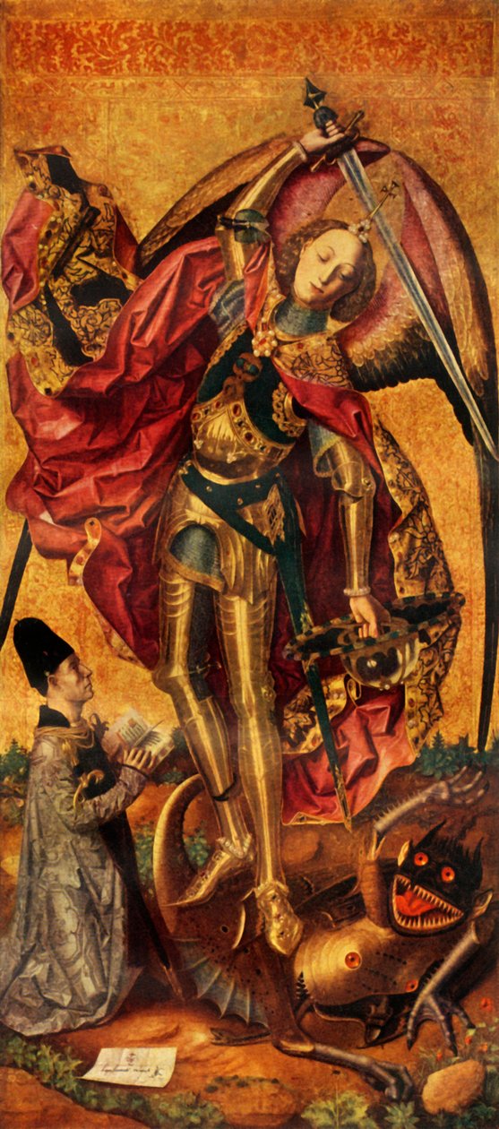 Sankt Michael sejrer over Djævelen, 1468, 1946. af Bartolomé Bermejo