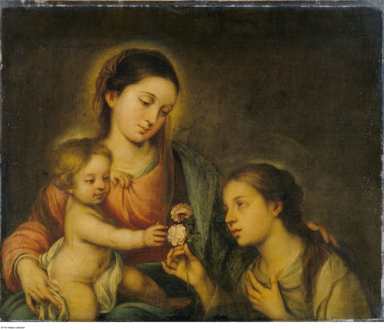 Efter Bartolomé-Esteban Murillo - Jomfruen og barnet med den hellige rose af Viterbo, P104 af Bartolomé Esteban Murillo