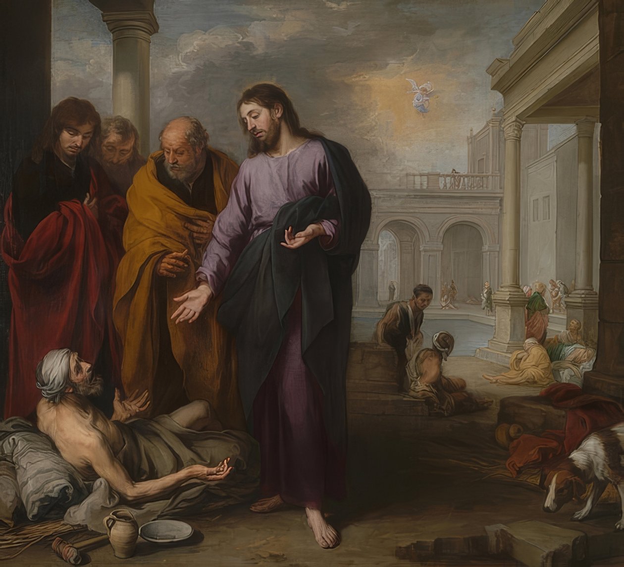 Helbredelsen af ​​den lammede mand ved Bethesda-dammen. 1667-70 af Bartolomé Esteban Murillo