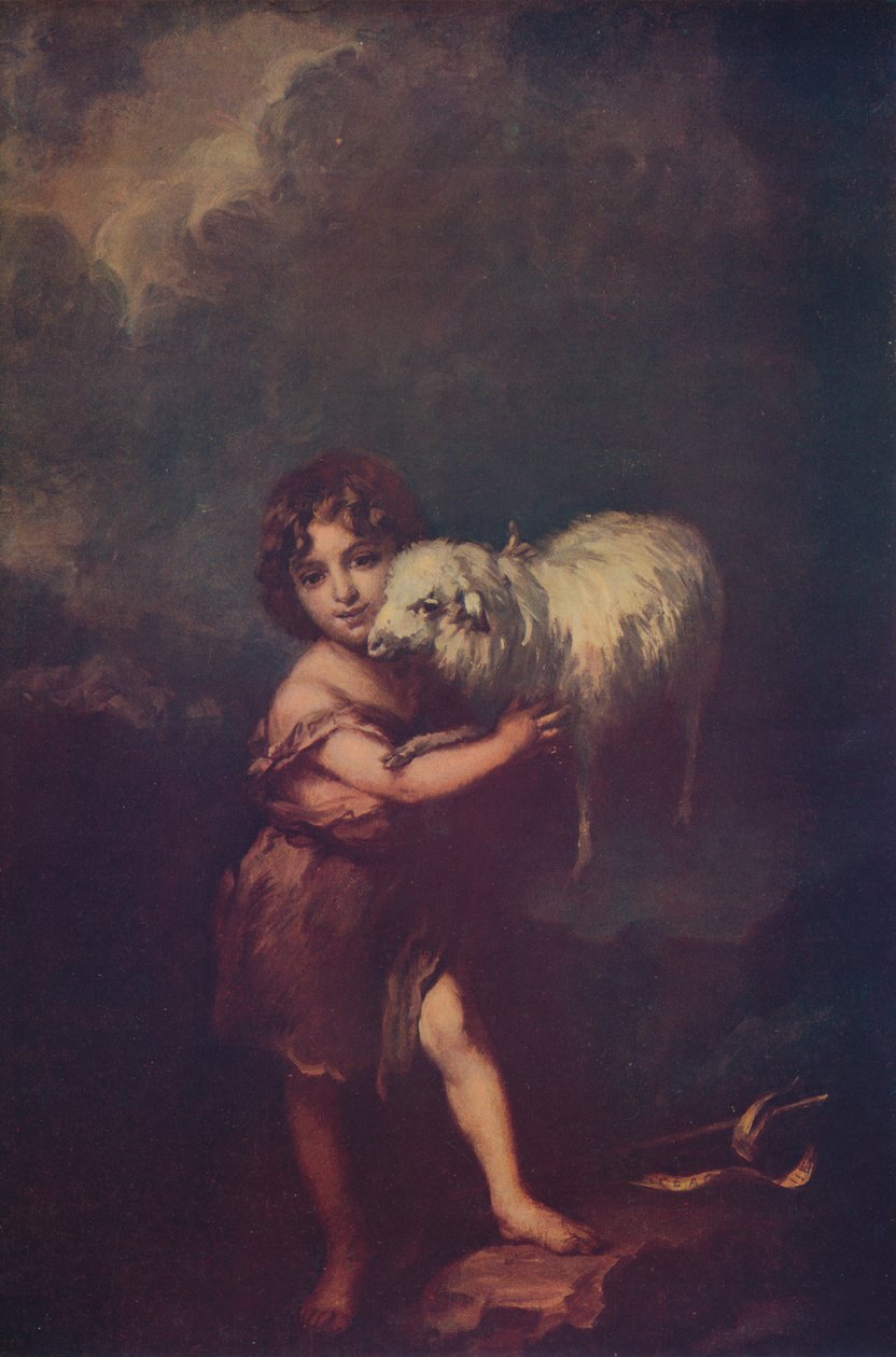 Johannes og Lammet, 1660-5, c1900 af Bartolomé Esteban Murillo