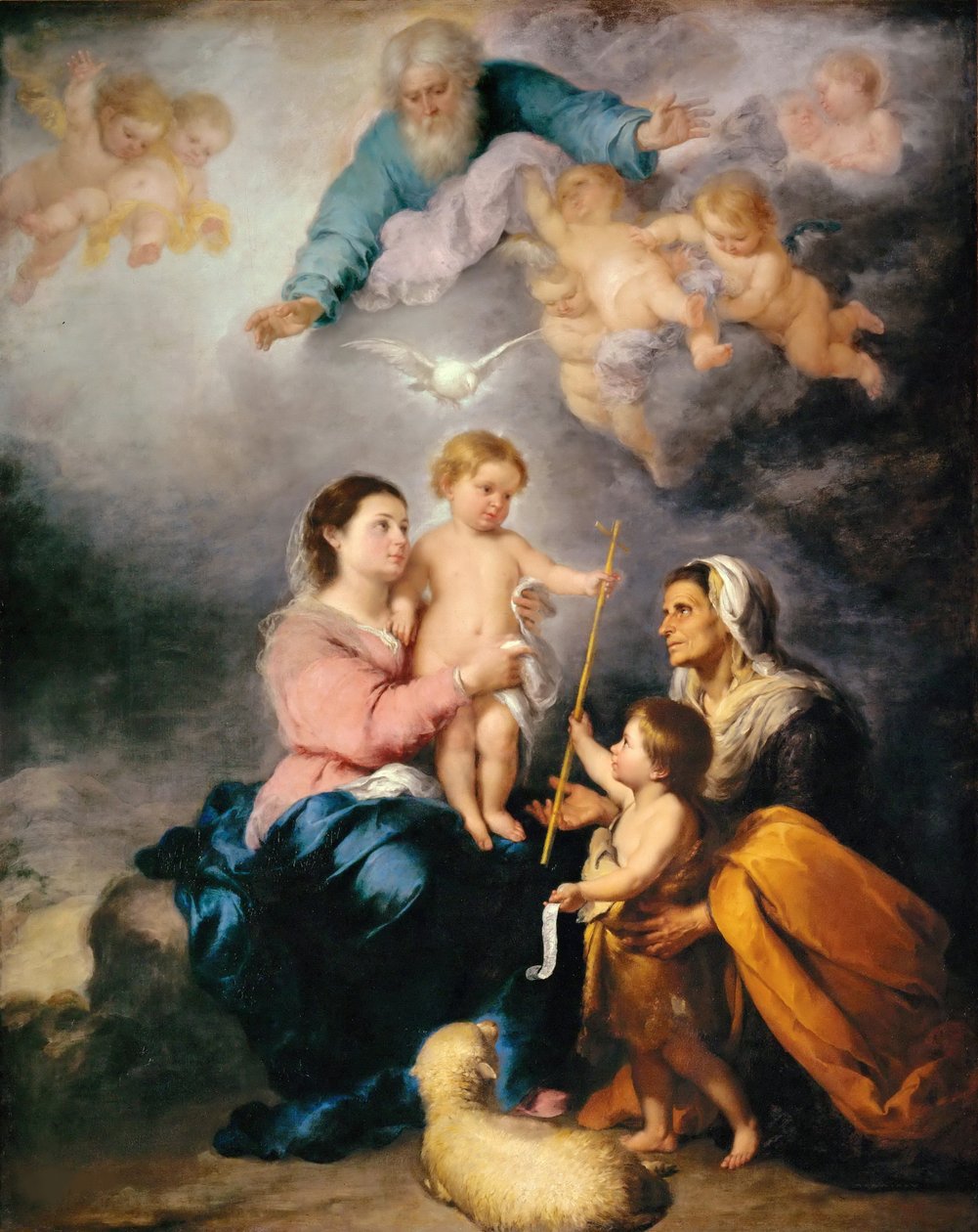 Den hellige familie Jomfruen fra Sevilla af Bartolomé Esteban Murillo