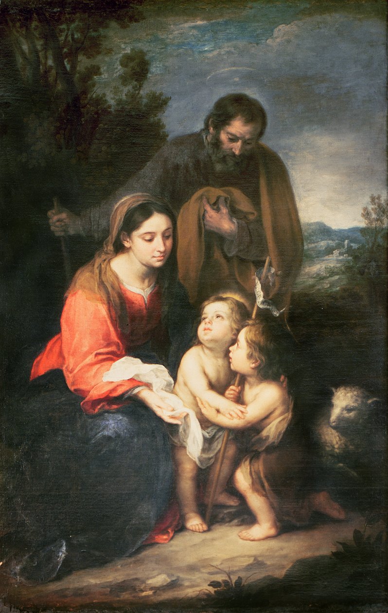 Den hellige familie med spædbarnet St. John af Bartolomé Esteban Murillo
