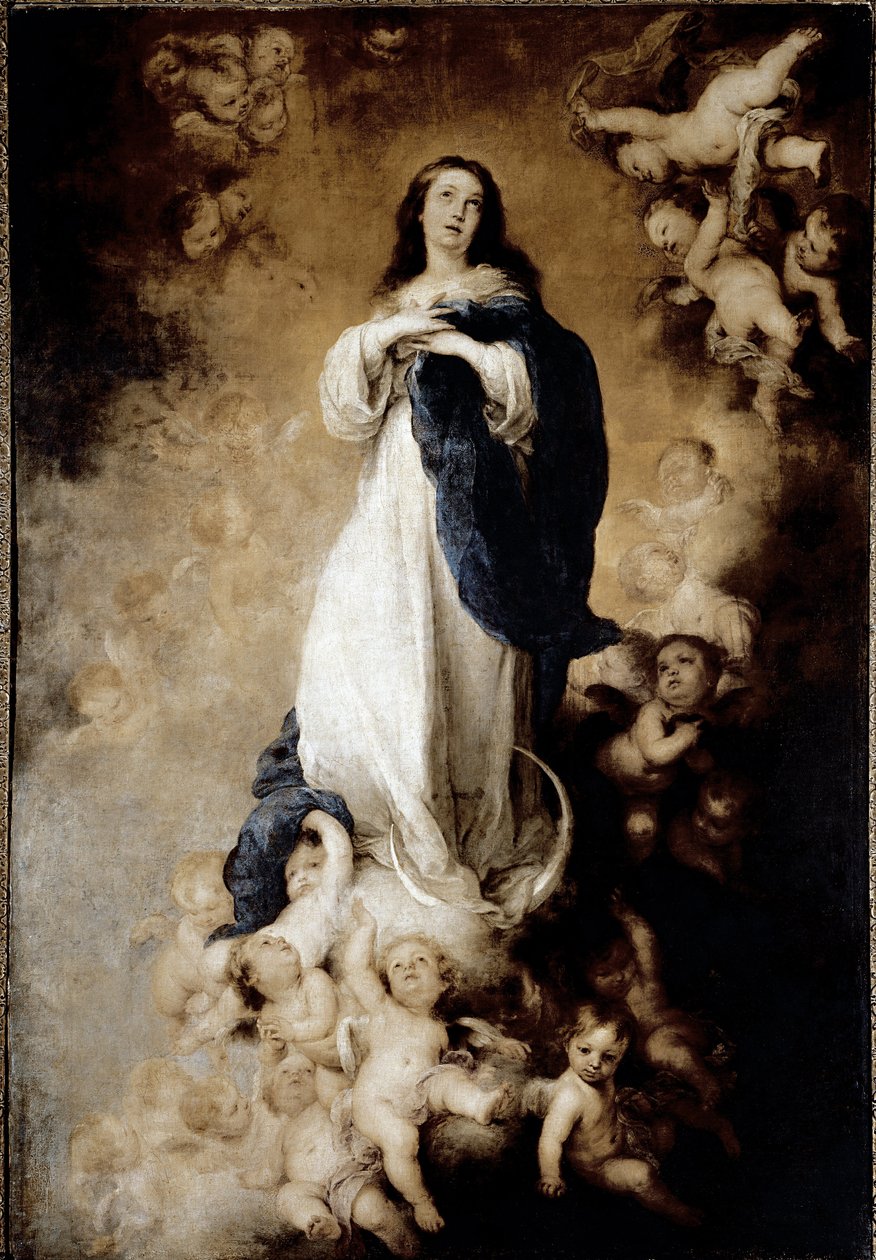Den ubesmittede undfangelse eller Sjælens ubesmittede undfangelse. (olie på lærred af Bartolomé Esteban Murillo