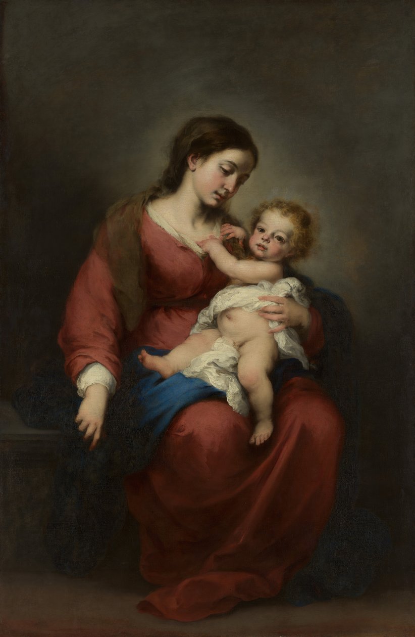 Jomfru og barn, ca. 1670-72. af Bartolomé Esteban Murillo