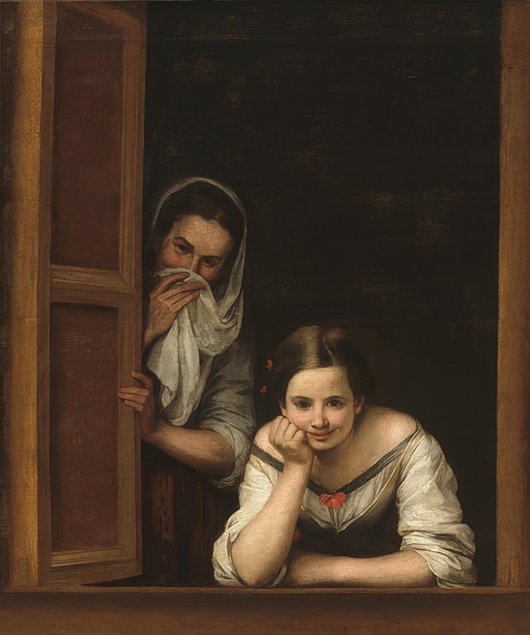 To kvinder ved et vindue. Omkring 1655/60 af Bartolomé Esteban Murillo