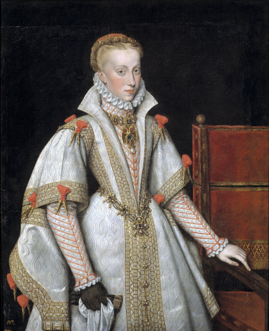 Portræt af Anna af Østrig 1549–1580, Spaniens dronning, 1616 af Bartolomé González y Serrano