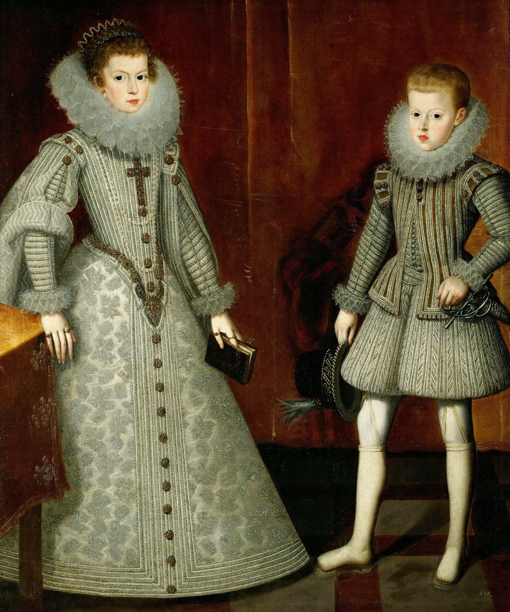 Infante Philip, senere kong Filip IV af Spanien 1605-1665 og hans søster Anne af Østrig 1601-1 af Bartolomé González y Serrano
