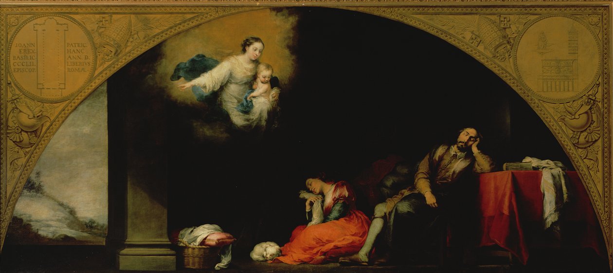 Historien om grundlæggelsen af Santa Maria Maggiore: Patriciernes drøm, ca. 1661-65 af Bartolomé Esteban Murillo