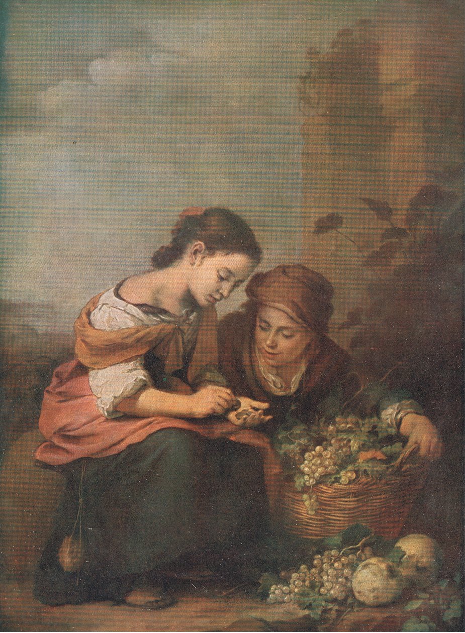 Frugtsælgere tæller deres penge, Bibbys Annual, 1916-17 af Bartolome Esteban after Murillo
