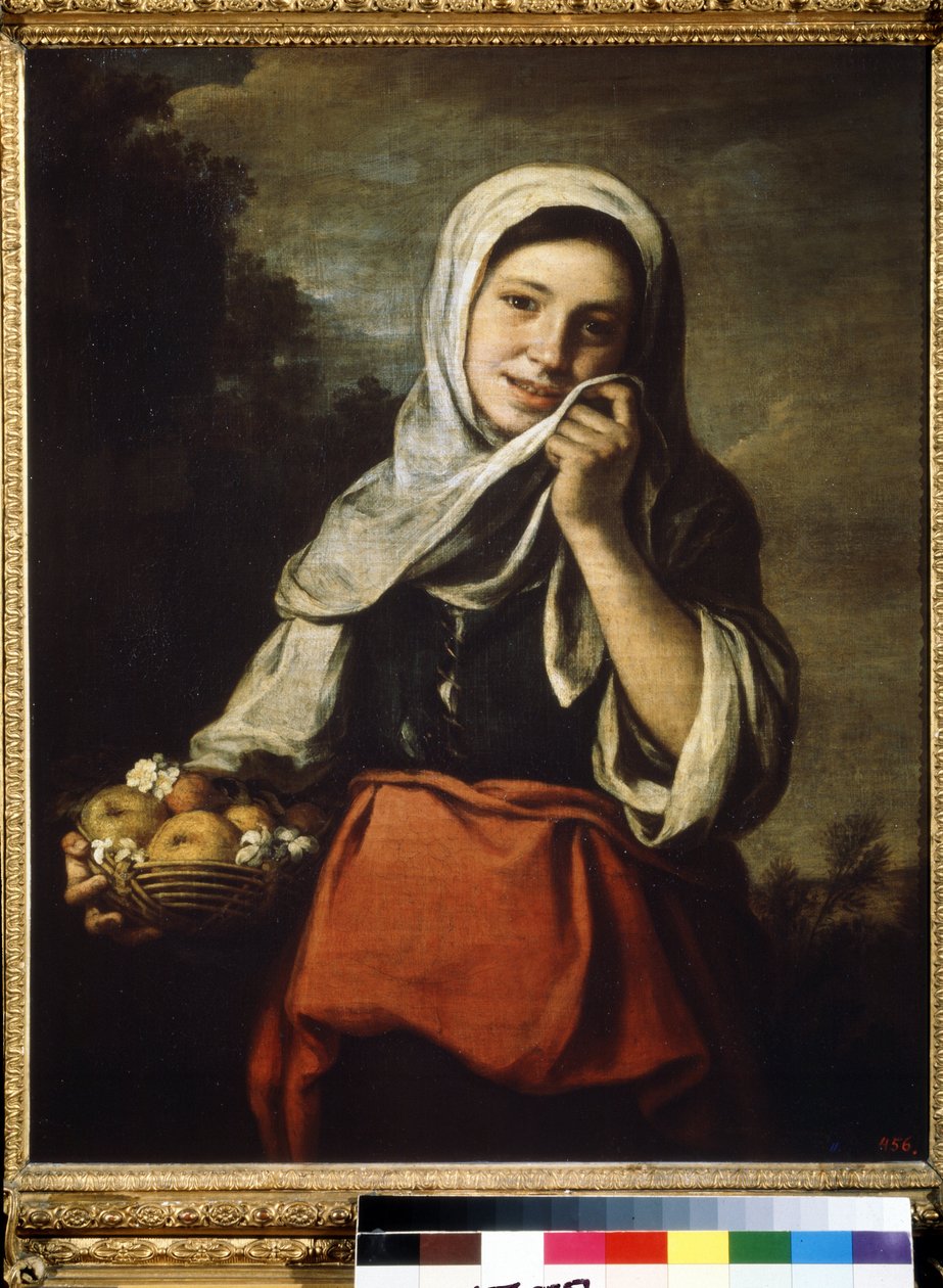 Pige sælger frugt. Maleri af Bartolome Esteban Murillo (1617-1682) af Bartolomé Esteban Murillo