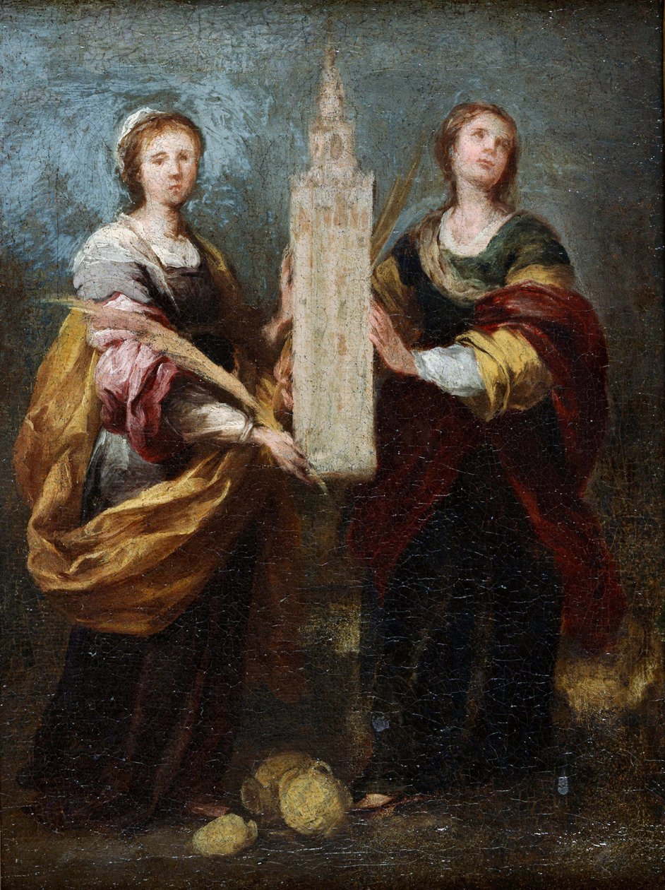 ""Repræsentation af de hellige Justus And Rufina (3. århundrede)"" (Justa And Rufina) Maleri af Bartolome Esteban Murillo (1617-1682) Cirka 1665 Dim 32x24 Cm National Museum of Western Art, Tokyo af Bartolomé Esteban Murillo